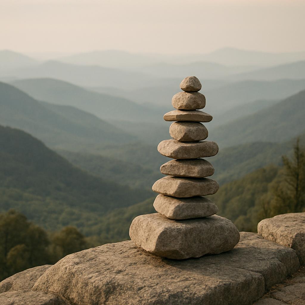 Seasoned or polished rocks placed with care on each other.
